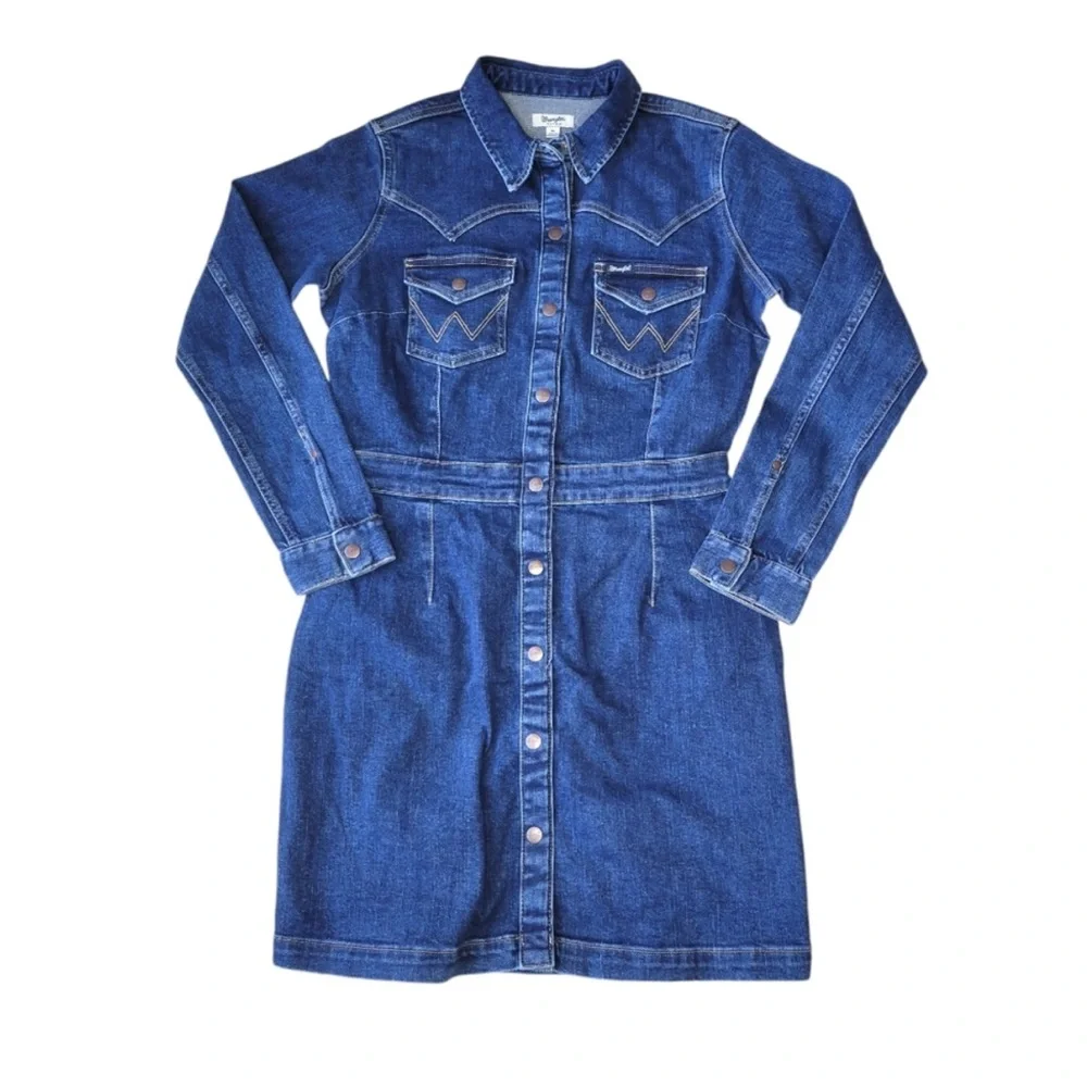 Wrangler Blue Denim Mini Dress - Picture 2 of 7